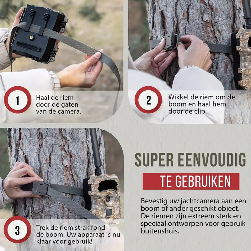 3-Pack – Camerabevestigingsriemen voor Wildcamera's