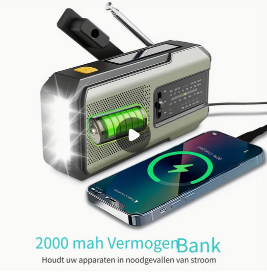 Noodradio met powerbank