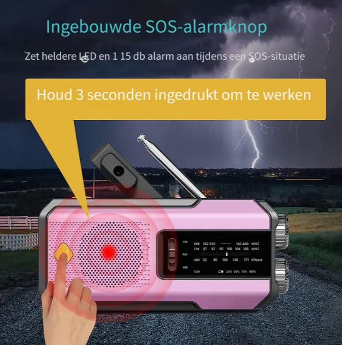 Noodradio met powerbank